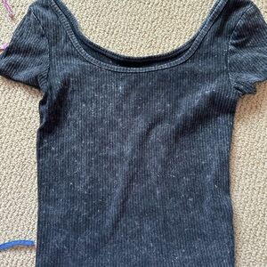 Wild Fable Charcoal Ribbed Top